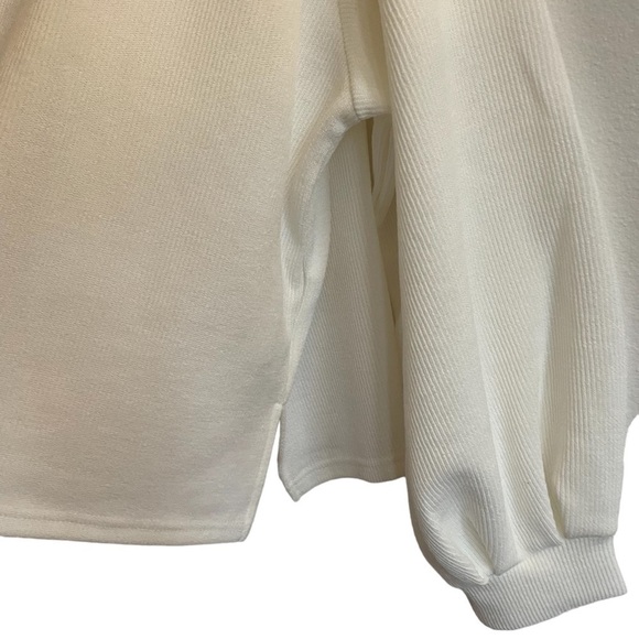 NWOT Silk & Salt Long Sleeve Ribbed Balloon Sleeve Pullover Top, One Size - Picture 3 of 6
